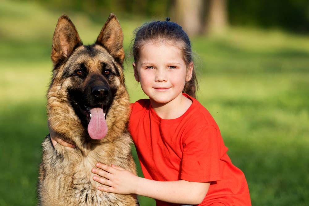 Pasteur allemand avec enfants