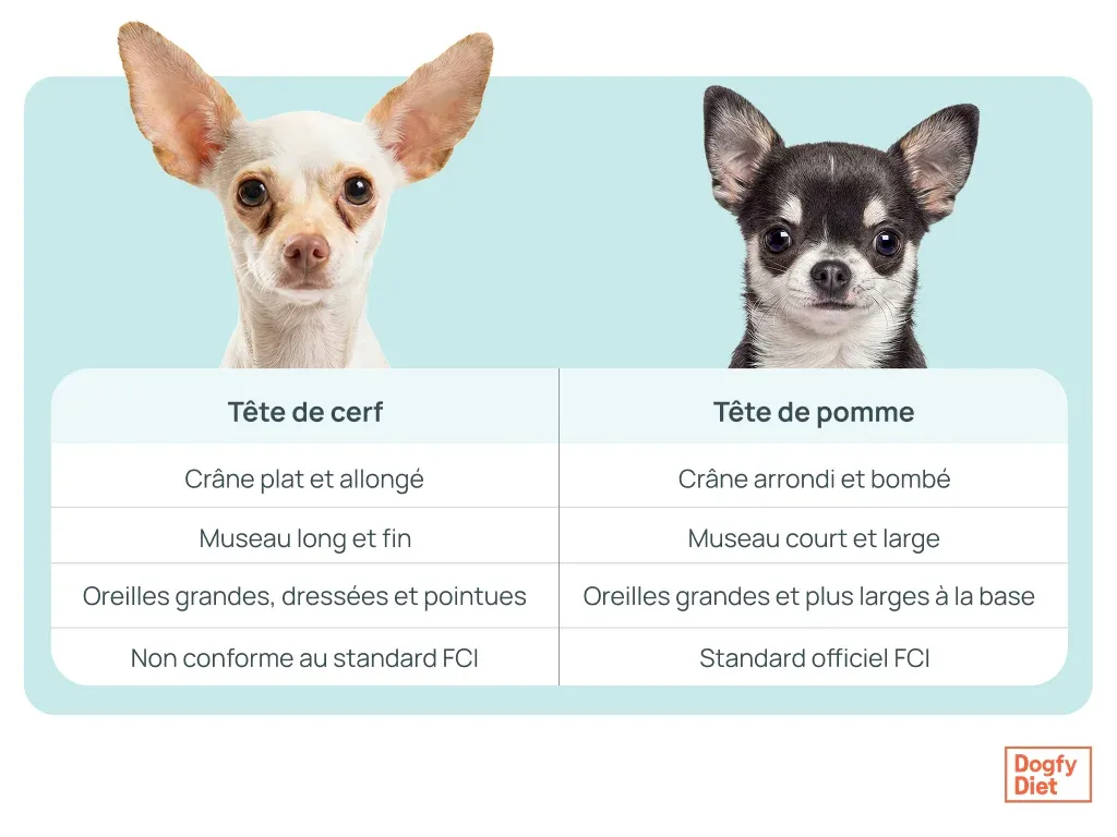 tête de cerf vs tête de pomme